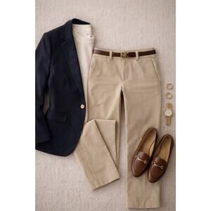 Michael Kors Tan Chino Pants Women’s Sz 4 Tailored Slim Workwear Neutral Classic